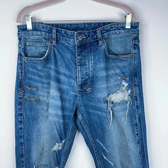 Ksubi Chitch Odyssey Denim Distressed Slim Fit Cotton Japanese Inspired Size 34 - Picture 2 of 12